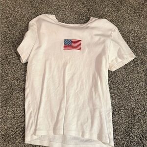 White Kids Shirt with Flag Design
